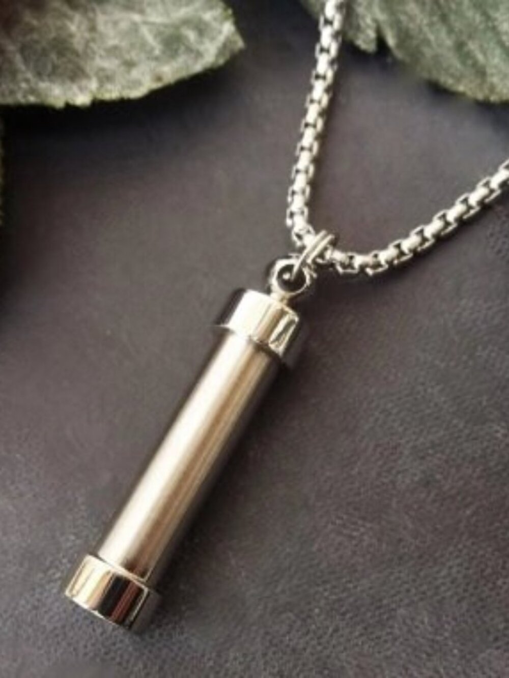 Stainless Steel Cylinder Necklace Capsule Unisex Jewelry
